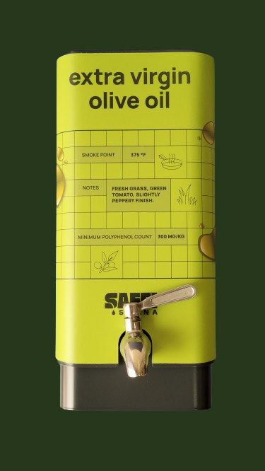 Saffi Saana Branded 5L Bulk Dispenser W/ Tap - Extra Virgin Olive Oil